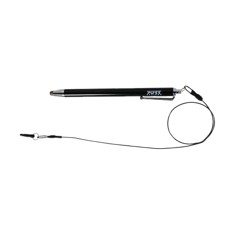 140228_wr_01.jpg Port Designs Metallic Tip Stylus with 40cm Cable - Black - Image 1