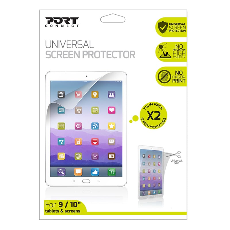 180641_wr_01.jpg Port Connect Universal Screen Protector for 11" Tablets Twin Pack - Clear - Image 1