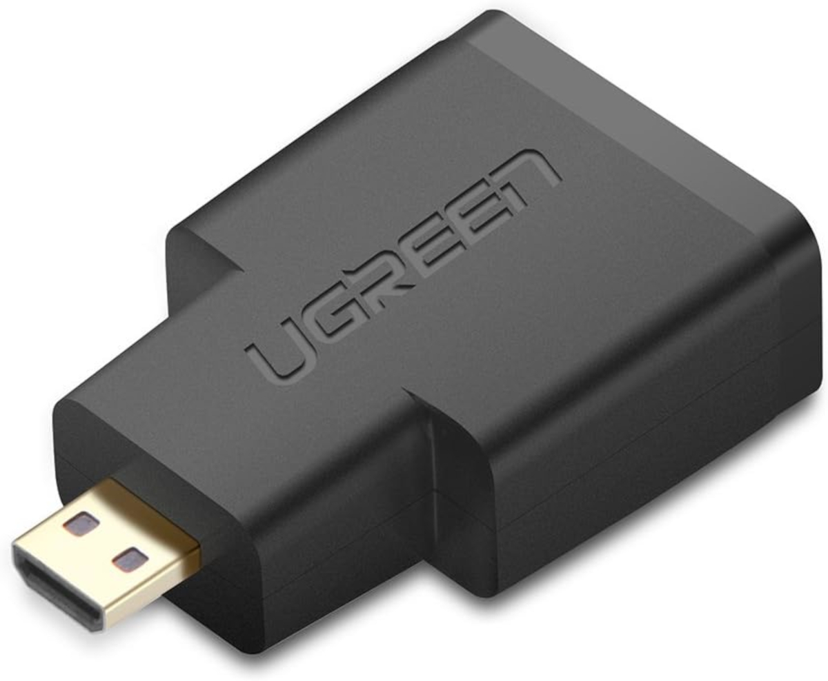 20106-20106-_UGreen-Micro-HDMI-Male-to-HDMI-Female-Adapter-.jpg UGREEN Micro HDMI Male to HDMI Female Adapter – Black - Image 1
