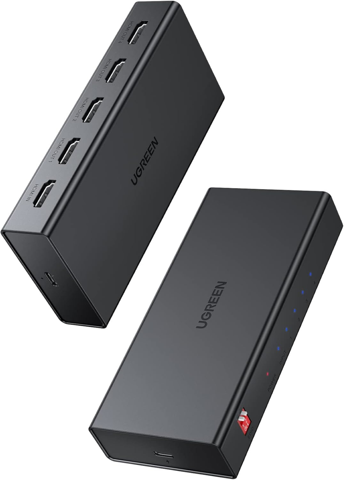 6941876229734_CM620-40202_01.jpg UGREEN HDMI 1×4 Video Splitter 4K – Black - Image 1