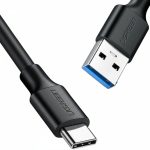 UGREEN Type-C to USB 3.0 Cable 1m – Fast Charging 3A, 5Gbps Sync – Black - Image 2
