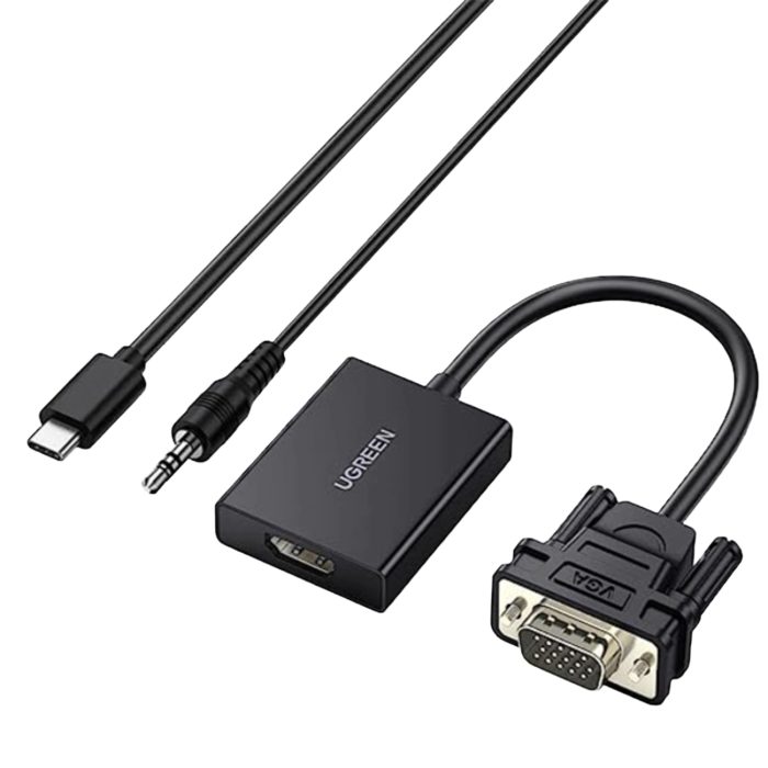 UGREEN VGA to HDMI Converter | Male to Female | 1080P Full HD – Black - Image 2