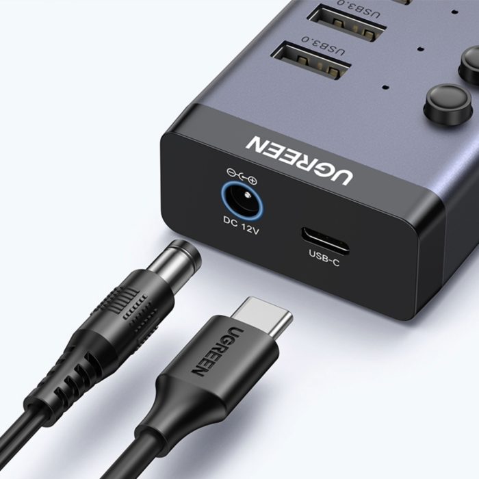 UGREEN 7 in 1 USB 3.0 Hub-Grey - Image 3