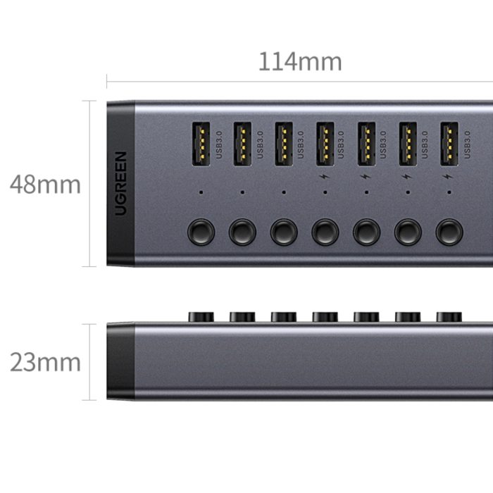 UGREEN 7 in 1 USB 3.0 Hub-Grey - Image 4
