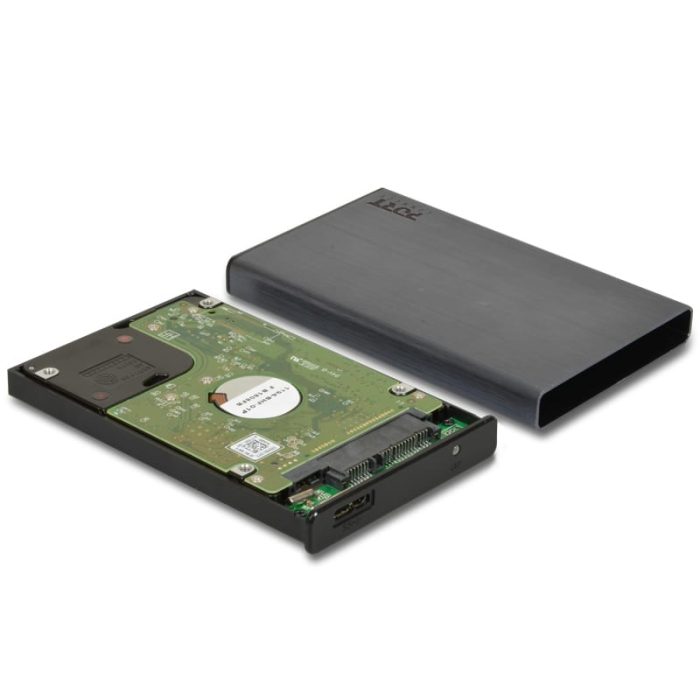 Port Connect 2.5" USB-C External HDD Enclosure Black - Image 3