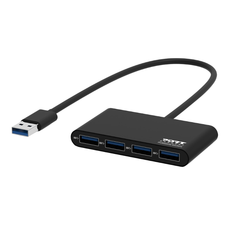 900121_wr_01a.jpg Port USB3.0 to 4 x USB3.0 5Gbps 4 Port Hub - Black - Image 1