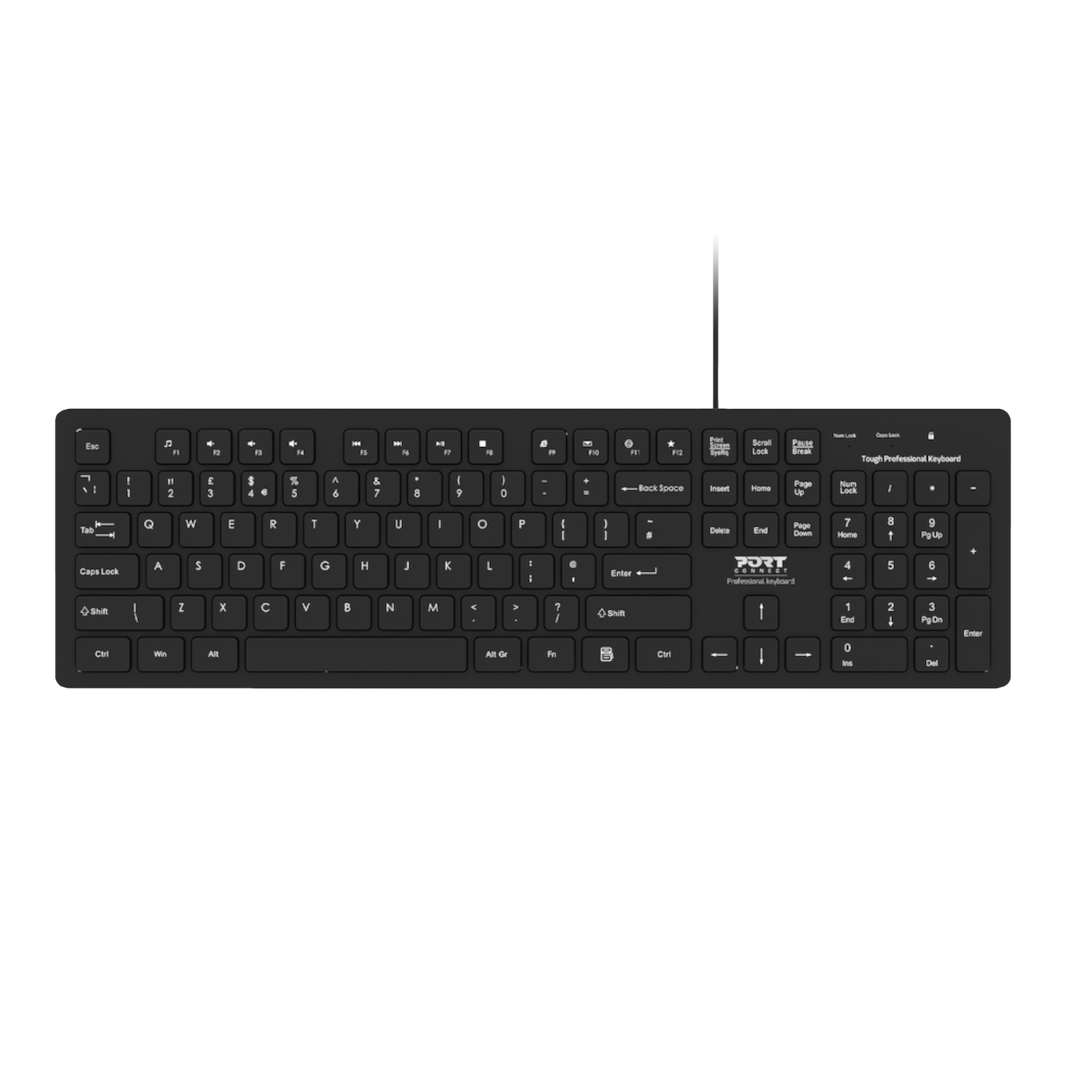 900752-US_Port-Connect-Office-Tough-USB-Keyboard_wr_01.jpg Port Connect Tough Office USB Keyboard - Black - Image 1