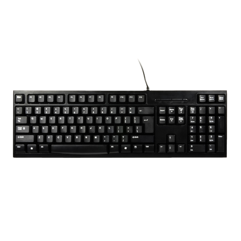 900753-US_wr_01.jpg Port Connect Office Budget Wired Keyboard-Black - Image 1