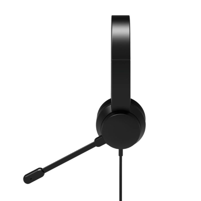 Port Connect USB Headset 1.8m Cable with Mic and Padded/Soft Cushions Black - Image 4
