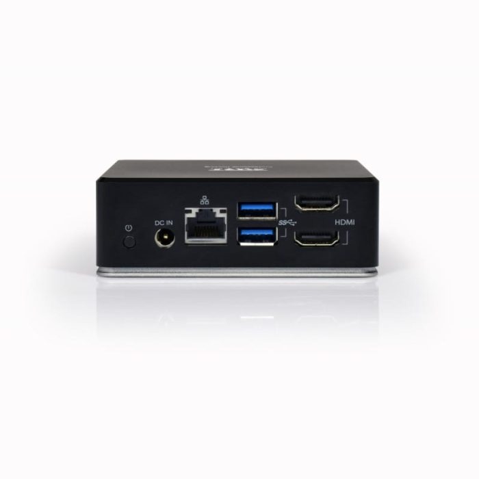 Port USB Type-C to 1 x RJ45|2 x USB3.1 Gen1|2 x HDMI|1 x Type-C|1 x USB3.1 Gen1 | Apple Charging 2.4A|1 x Aux Dock - Black - Image 3