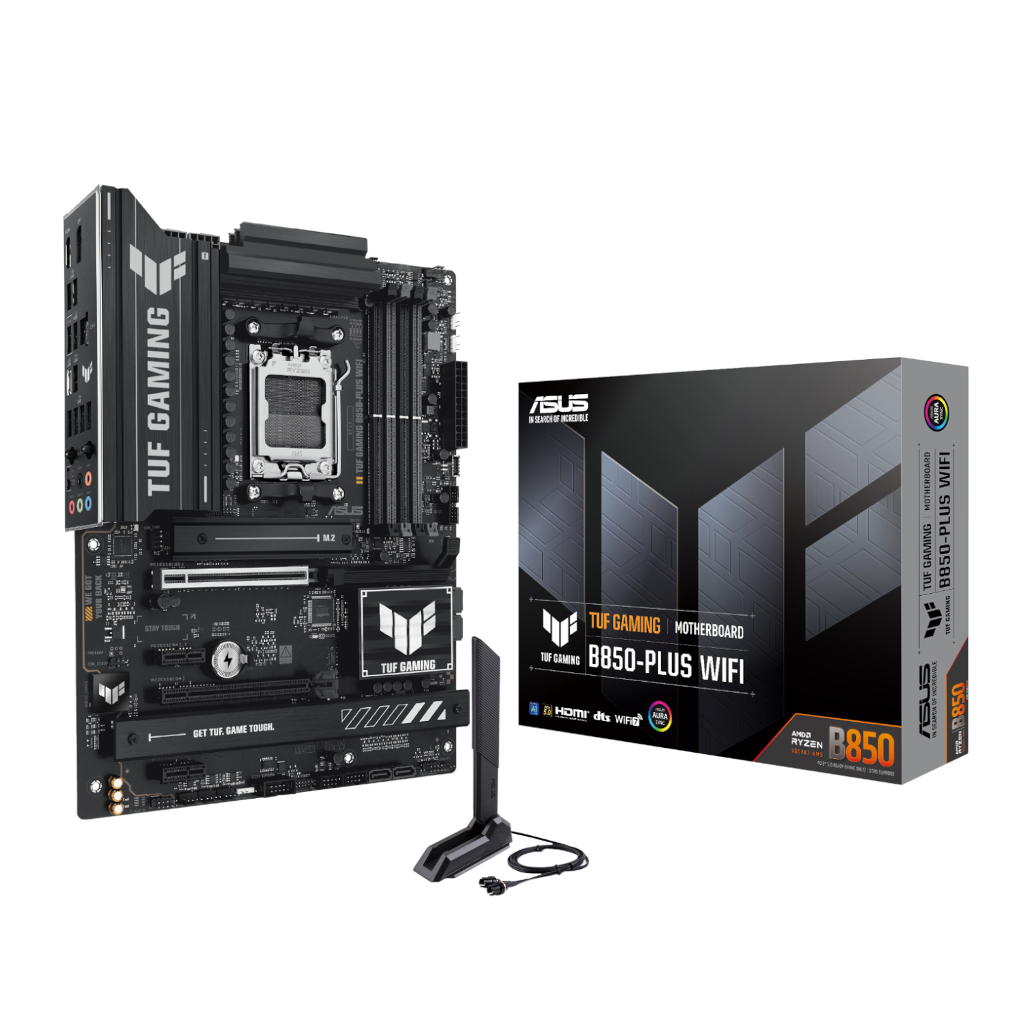 ASUS_TUFGAMINGB850PLUSWIFI_wr_01a.jpg Asus TUF B850 Gaming Plus WI-FI AM5 ATX Motherboard - Image 1