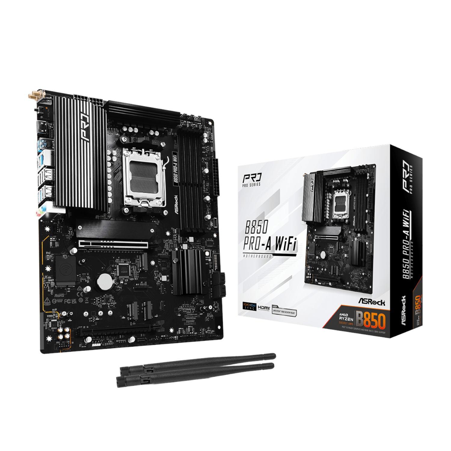 B850-PRO-A-WIFI_ASRock-B850-Pro-A-Wi-Fi-AM5-ATX-Motherboard_wr_01a.jpg ASRock B850 Pro-A Wi-Fi AM5 ATX Motherboard - Image 1