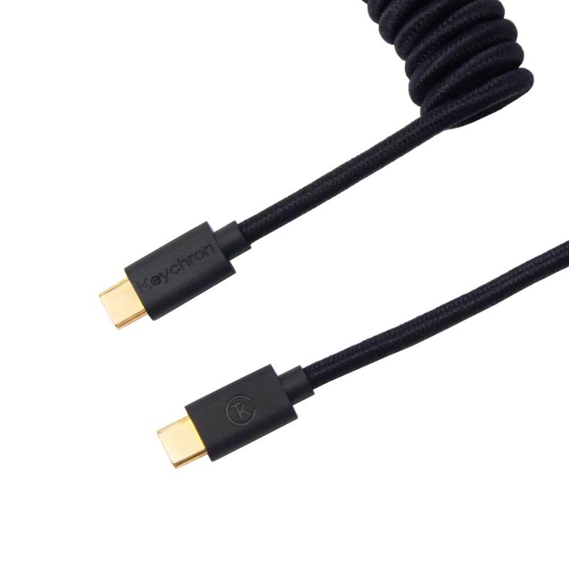 CAB-B_wr_01.jpeg Keychron Coiled Aviator Cable - Black/Straight - Image 1