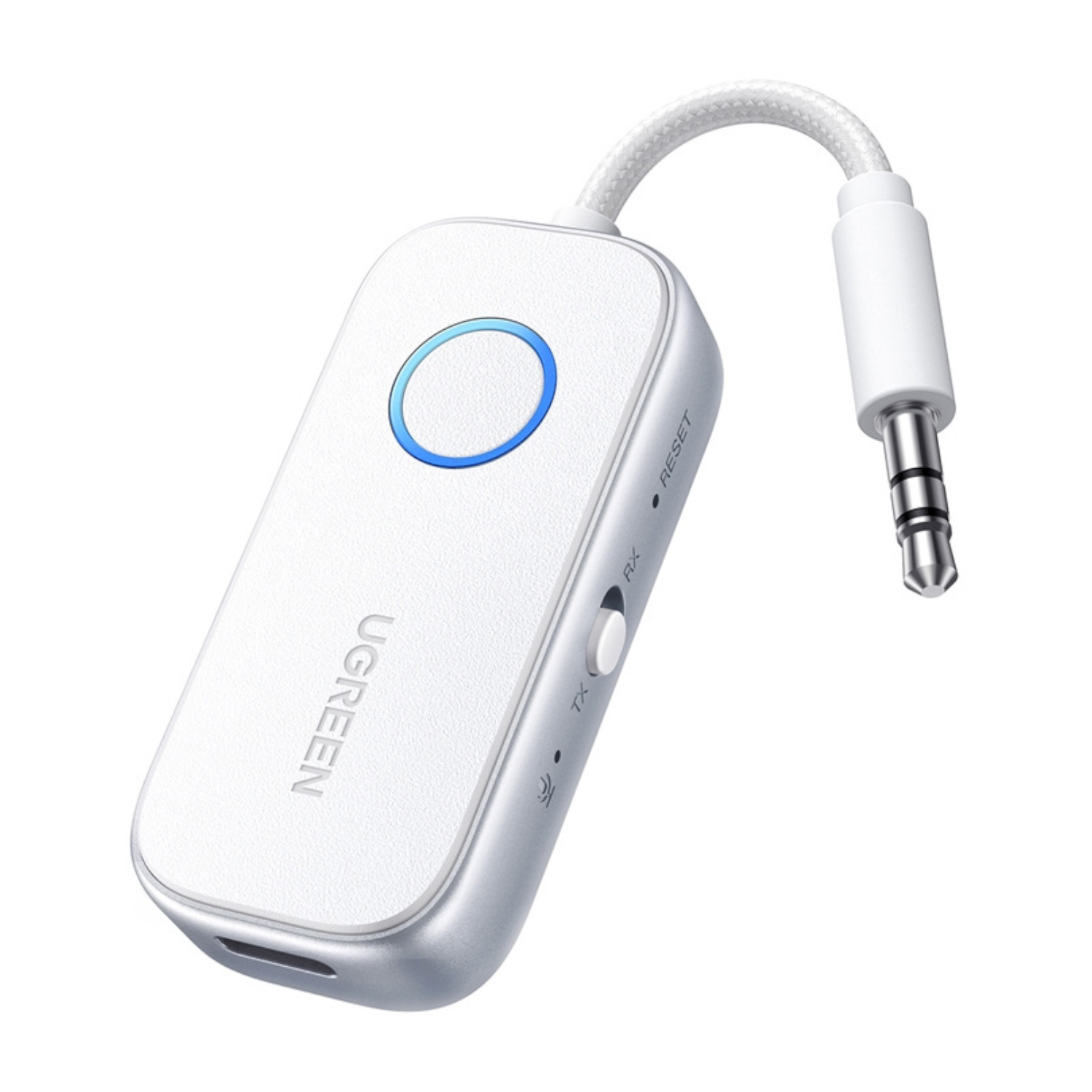 CM872-45812_UGreen-3.5mm-Bluetooth-5.4-Audio-Receiver-Transmitter-White_wr_01a.jpg UGREEN 3.5mm Bluetooth 5.4 Audio Receiver/Transmitter - White - Image 1