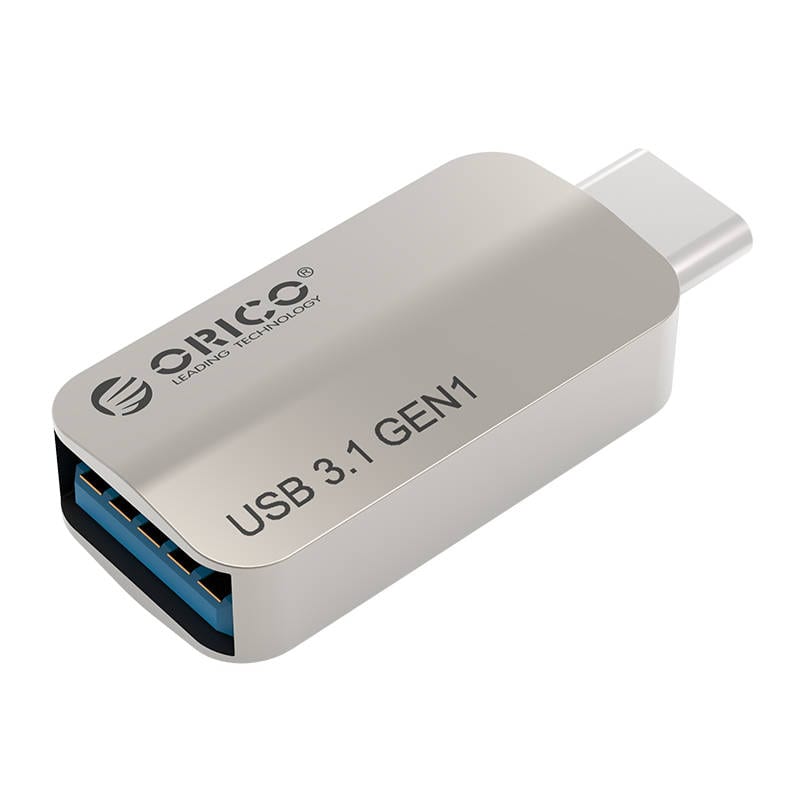 CTA2-SV_wr_01.jpg ORICO USB Type-C to USB-A 3.1 ChargeSync On The Go Adapter - Silver - Image 1