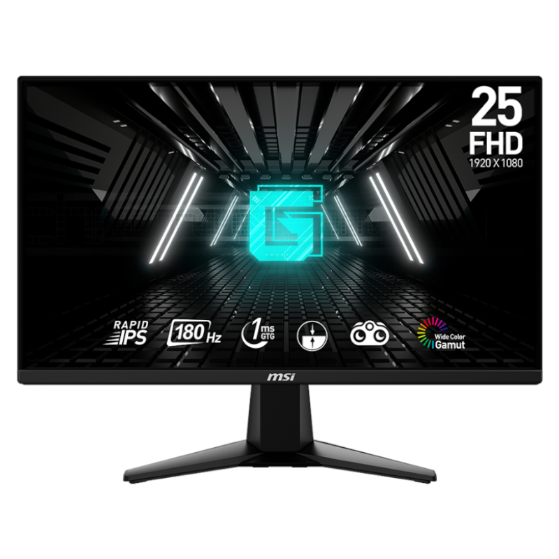 G255F_wr_01b.jpg MSI G255F 25" Gaming Monitor 1920x1080 (FHD) Rapid IPS 1ms 180Hz Adaptive Sync HDMI Displayport Black - Image 1