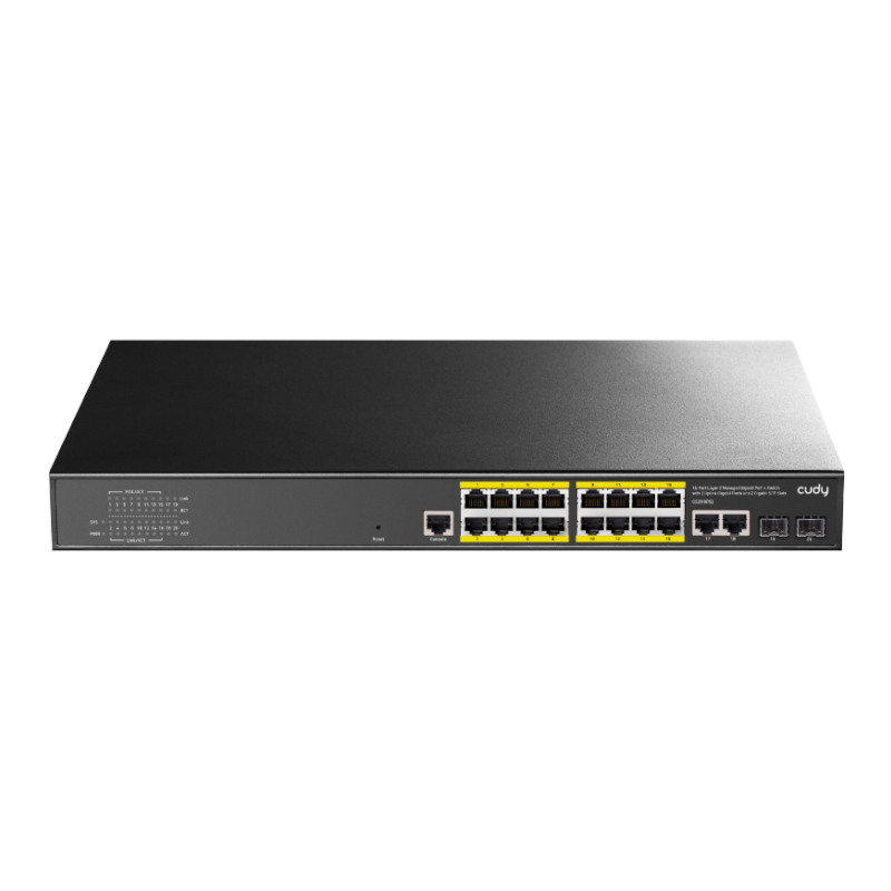 GS2018PS2_wr_01.jpg Cudy 16 Port Layer 2 Managed Gigabit PoE Switch - Image 1