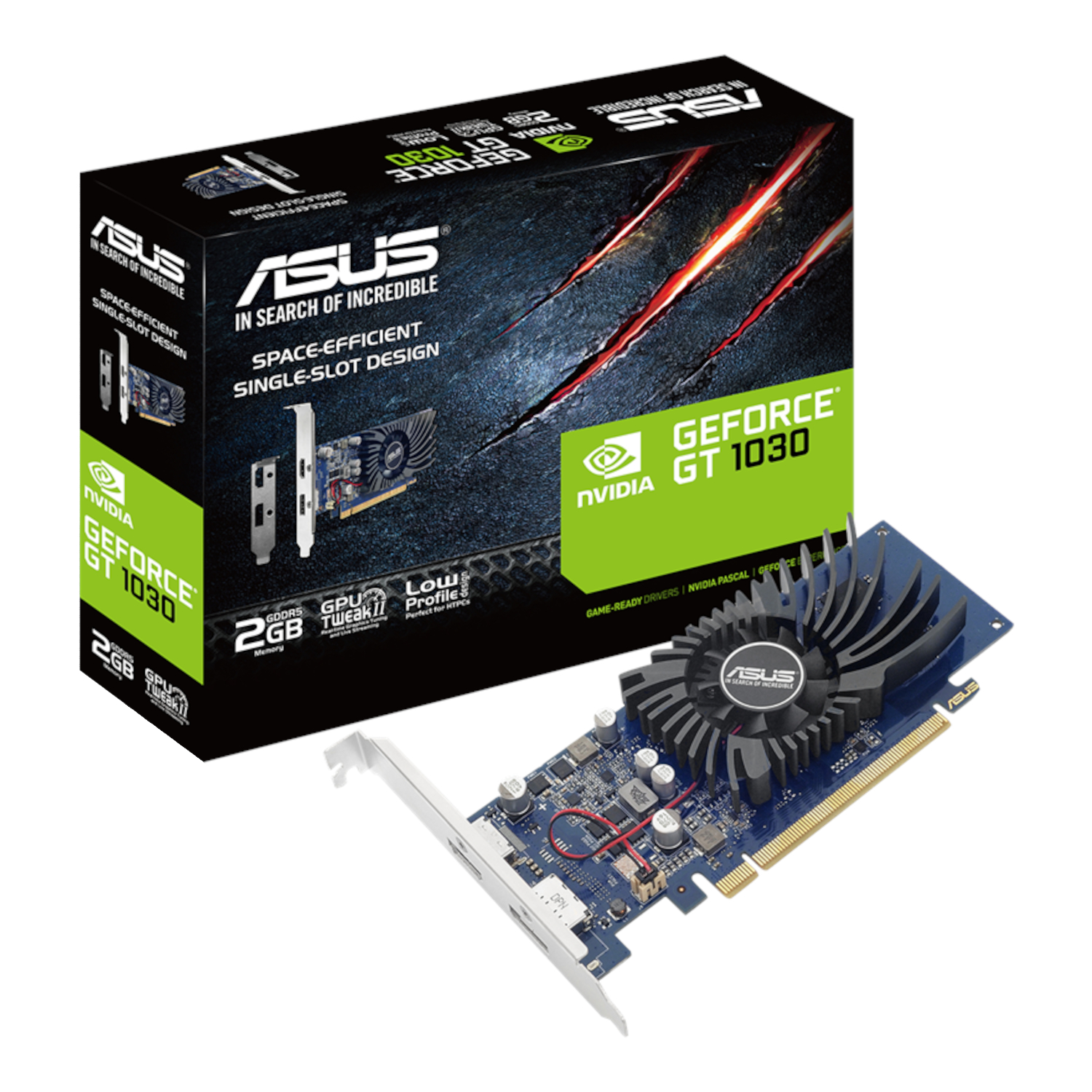 GT1030-2G-BRK_Asus-GeForce®-GT-1030-2GB-GDDR5-Low-Profile-Graphics-Card_wr_01.jpg Asus GeForce® GT 1030 2GB GDDR5 Low Profile Graphics Card - Image 1