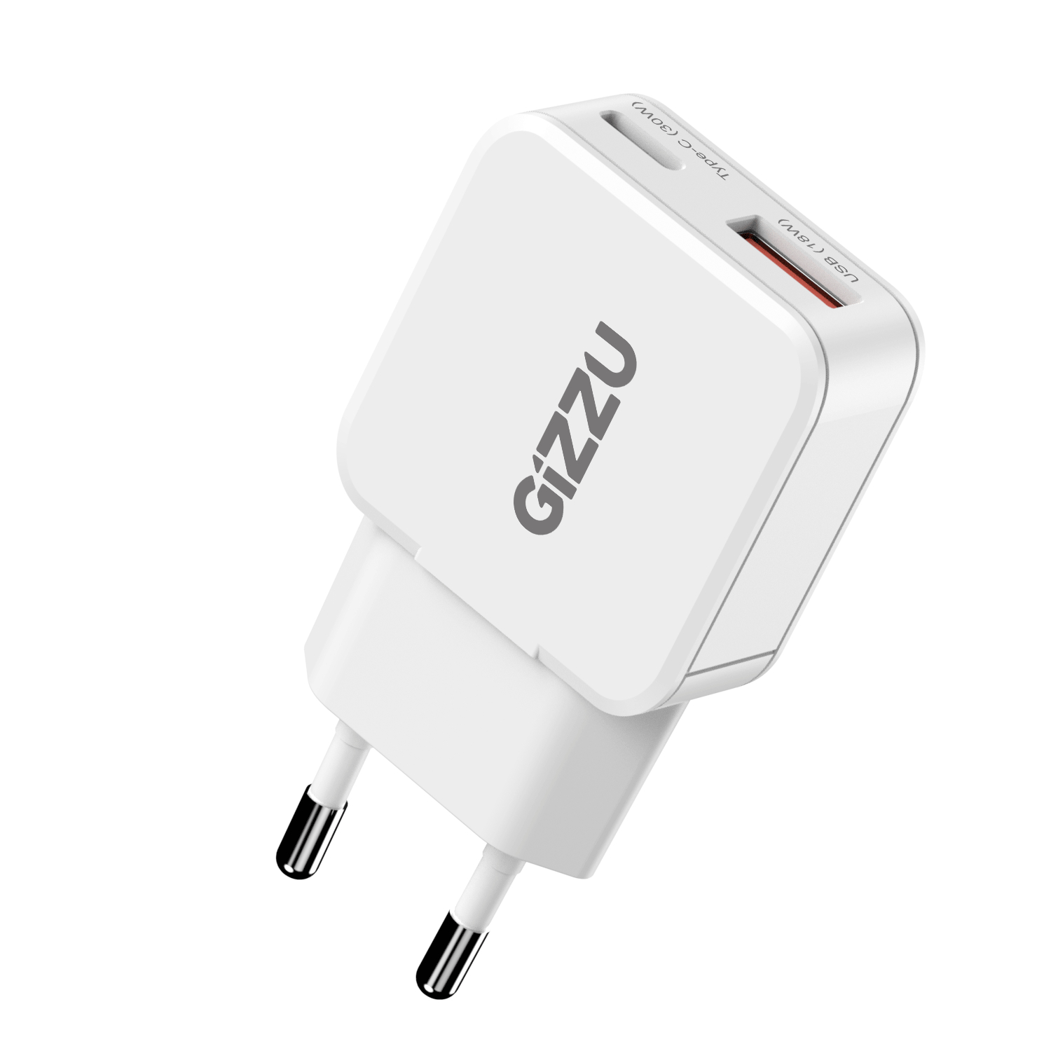 GWCCU30W_Gizzu-2-Port-30W-GaN-Wall-Charger-White_wr_01a.jpg Gizzu 2-Port 30W GaN Wall Charger - Image 1