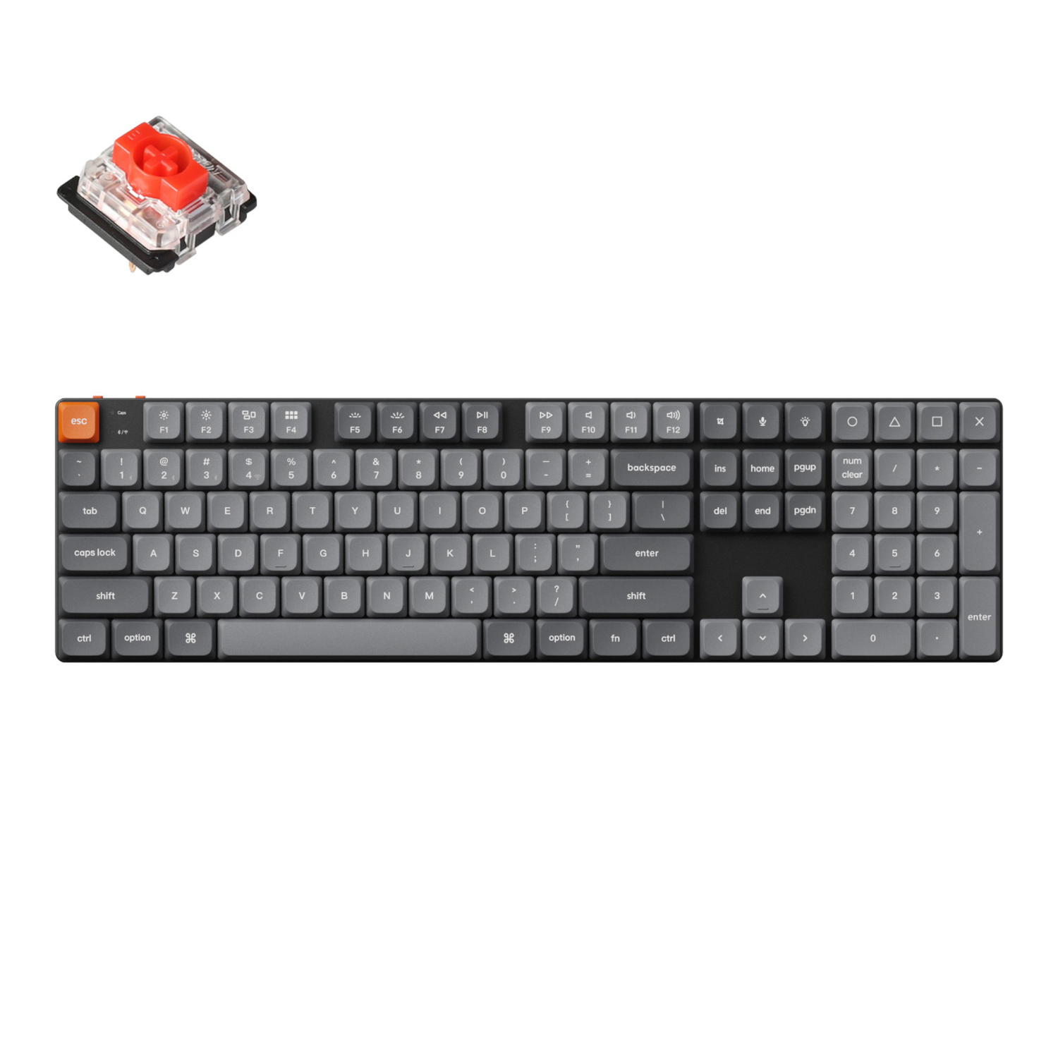 Keychron_K5M-H1_wr_01a-1.jpg Keychron K5 Max QMK/VIA Full-sized Wireless Custom Mechanical Keyboard | RED Switches - Image 1