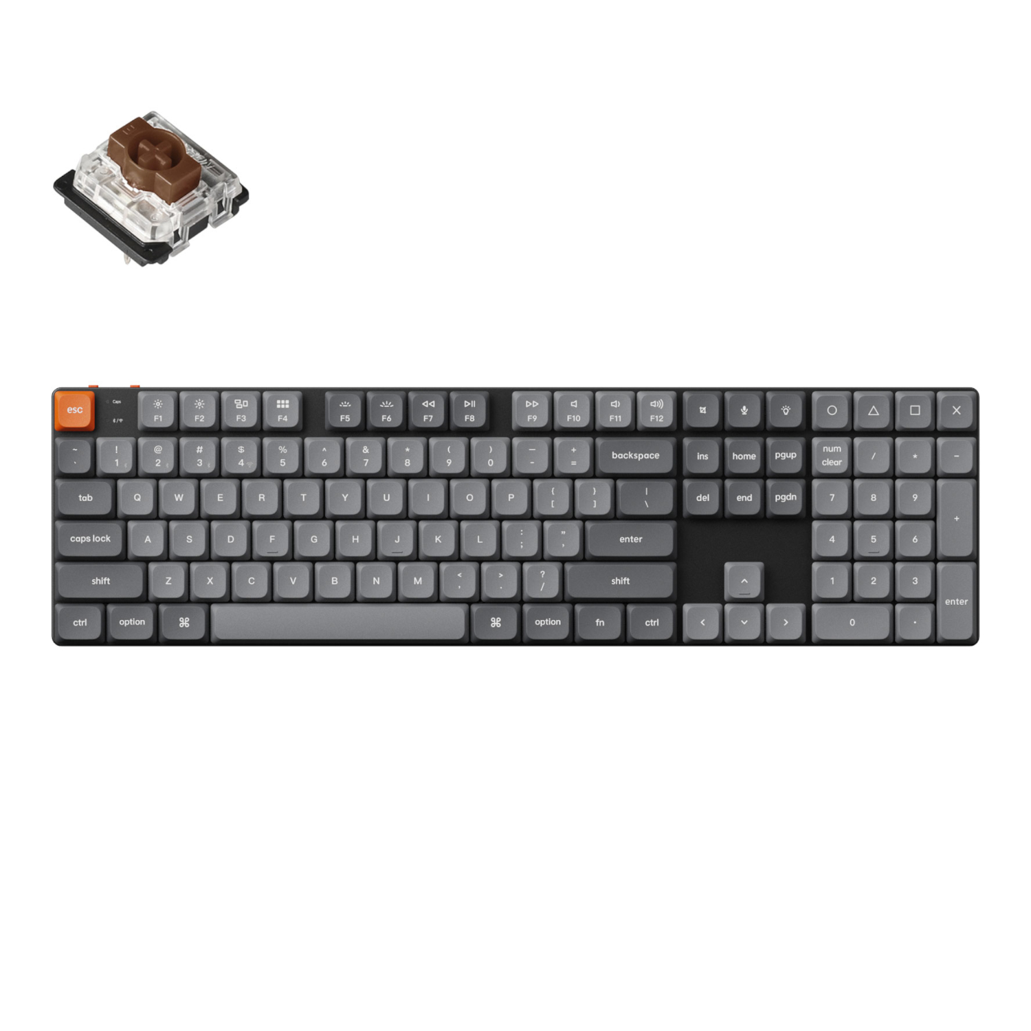 Keychron_K5M-H3_wr_01a-1.jpg Keychron K5 Max QMK/VIA Full-sized Wireless Custom Mechanical Keyboard | BROWN Switches - Image 1