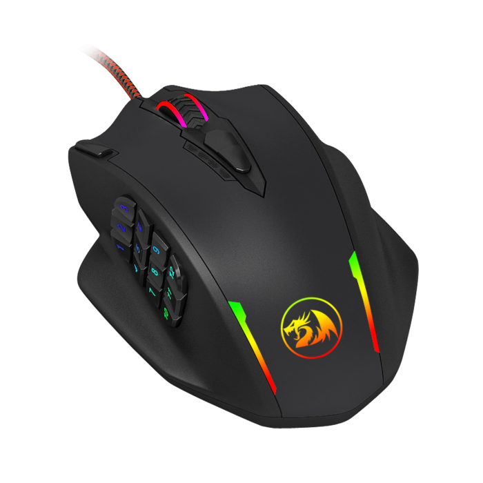 REDRAGON IMPACT 12400DPI MMO Gaming Mouse - Black - Image 6
