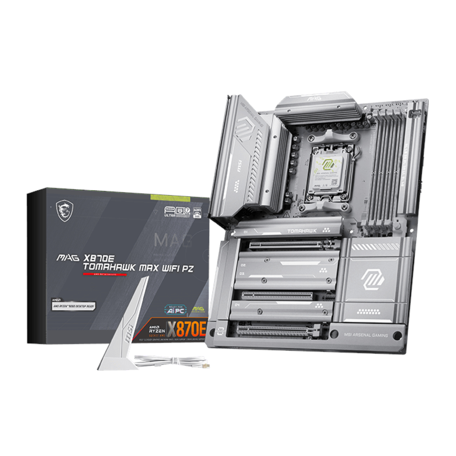 MAGX870ETOMAHAWKMAXWIFIPZ_MSI-MAG-X870E-TOMAHAWK-MAX-WIFI-PZ-AM5-ATX-Motherboard_wr_01a.jpg MSI MAG X870E TOMAHAWK MAX WIFI PZ AM5 ATX Motherboard - Image 1
