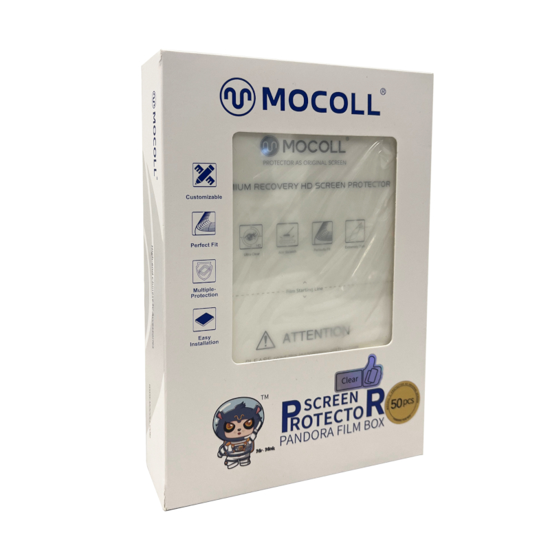MC-SFCLEAR_wr_01b.jpg Mocoll Recovery Film Screen Protector Pandora Film Box 50 Pack - Clear - Image 1