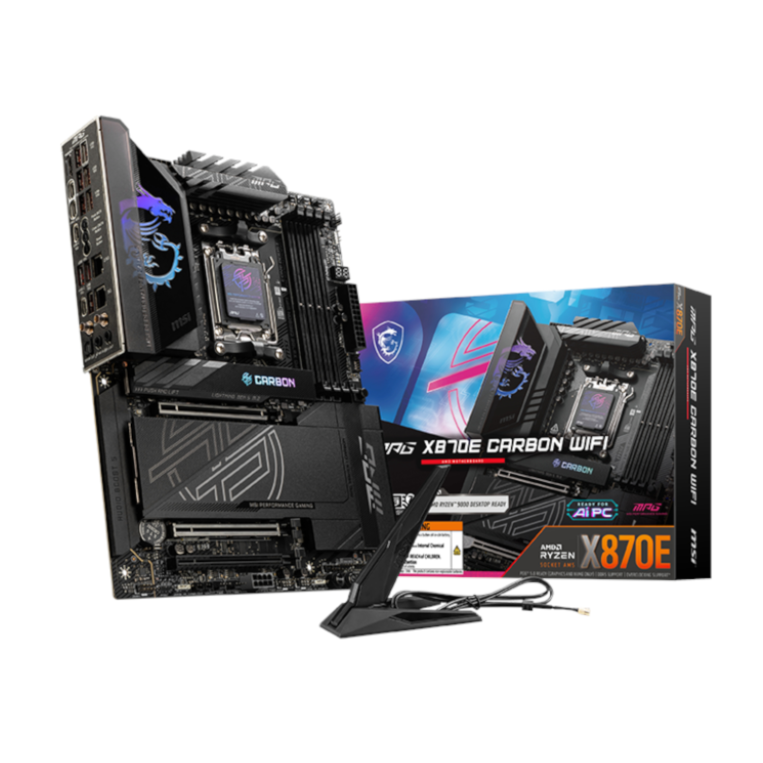 MSI_MPGX870ECARBONWIFI_wr_01a-1.jpg MSI MAG X870E CARBON WIFI ATX Motherboard - Image 1