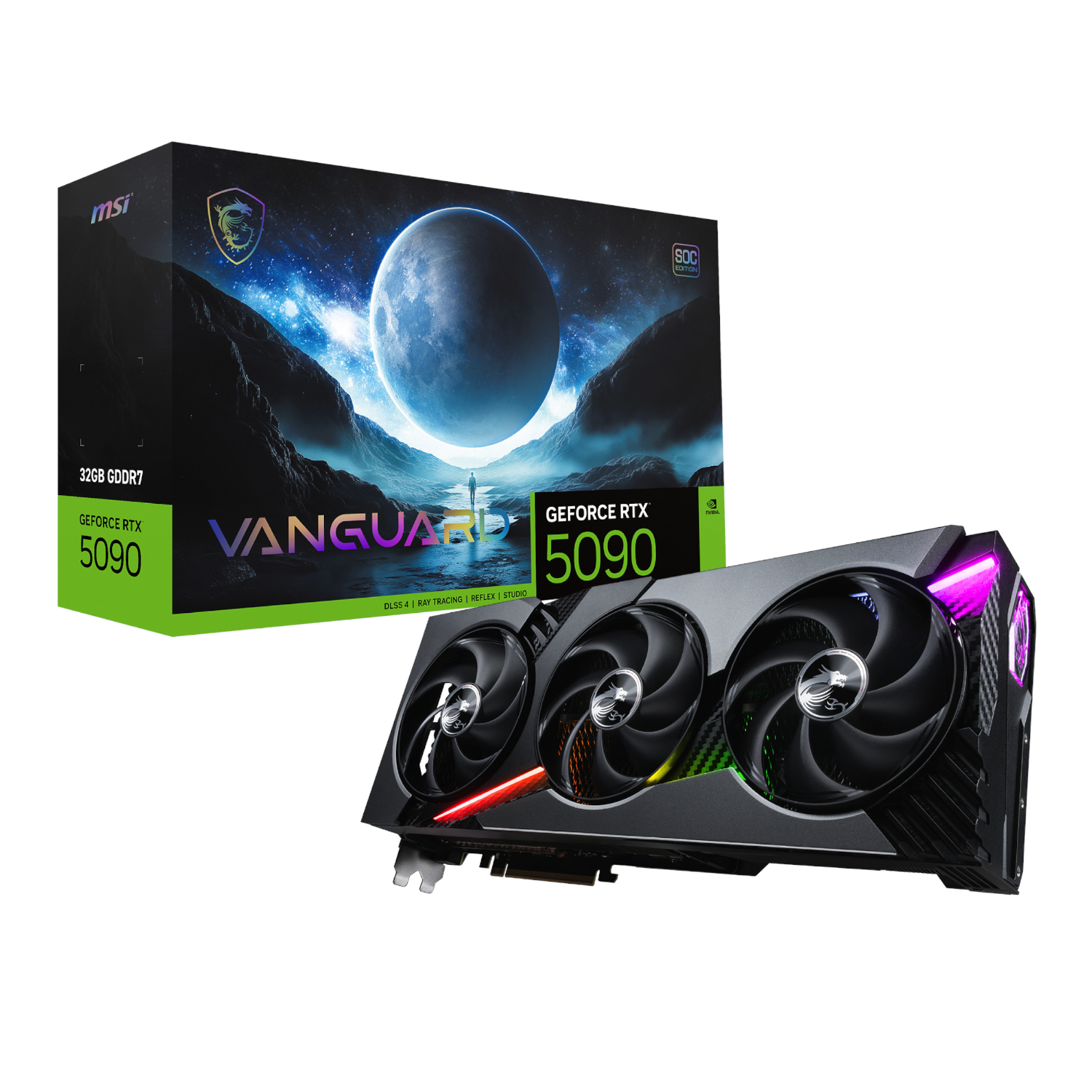 MSI_RTX5090VANGUARDSOC32GB_wr_01a.jpg MSI GeForce RTX 5090 VANGUARD SOC 32G Graphics Card - Image 1