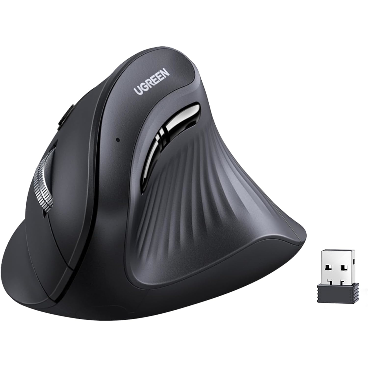 MU008-25444_Ugreen-Multi-Mode-Vertical-Mouse.jpeg UGREEN Multi-Mode Vertical Mouse Bluetooth and 2.4G Wireless–Black - Image 1