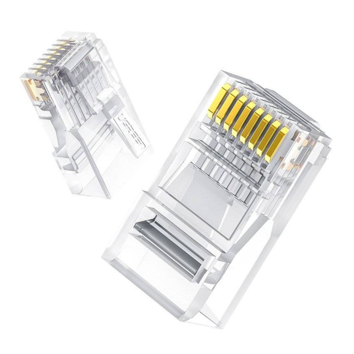 NW120-50961_UGREEN-Cat6-RJ45-Modular-Plugs-Transparent-with-Gold-Contacts-10-Pieces_wr_01.jpg UGREEN Cat6 RJ45 Modular Plugs - Transparent with Gold Contacts (10 Pieces) - Image 1