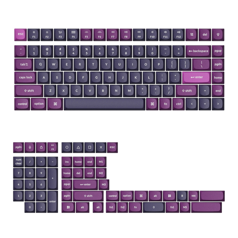 PBT-54_wr_02.jpg Keychron Double Shot OSA PBT Keycap Full Keycap Set - Purple - Image 1