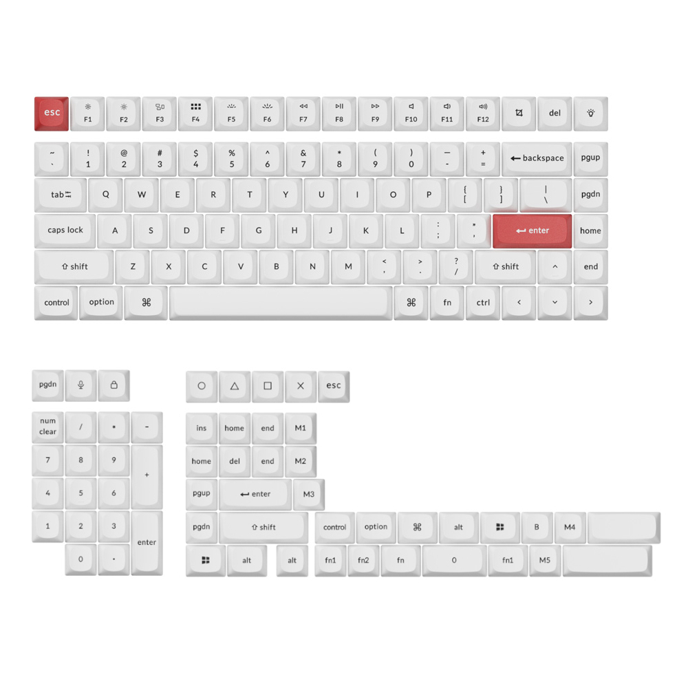 PBT-57_wr_01a.jpg Keychron Double Shot PBT OSA Full Keycap Set - Black/White - Image 1