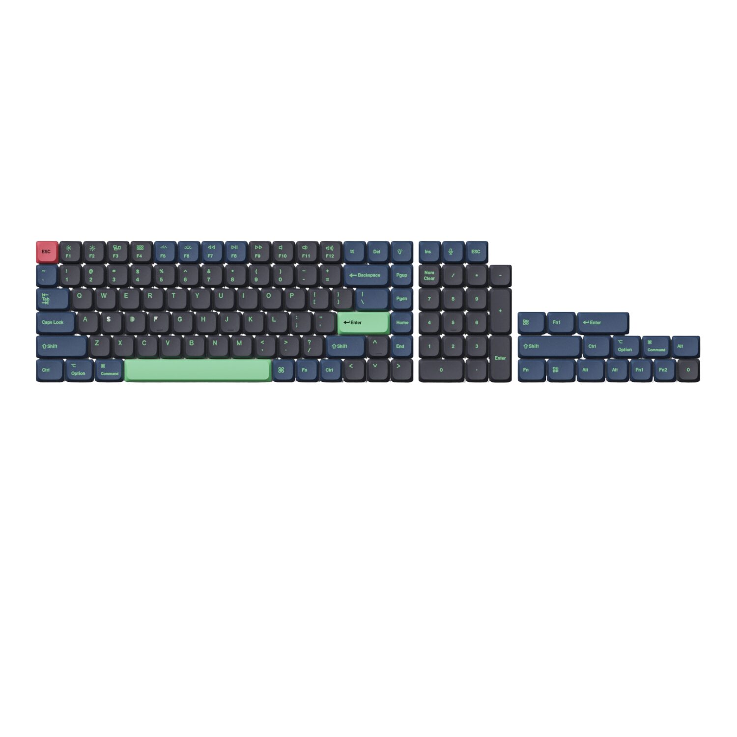 PBT-62-WR-01.jpg Keychron Low Profile Dye-Sub PBT LSA Full Set Keycap Set – Hacker Edition (133 Keys, PBT, Low Profile) - Image 1