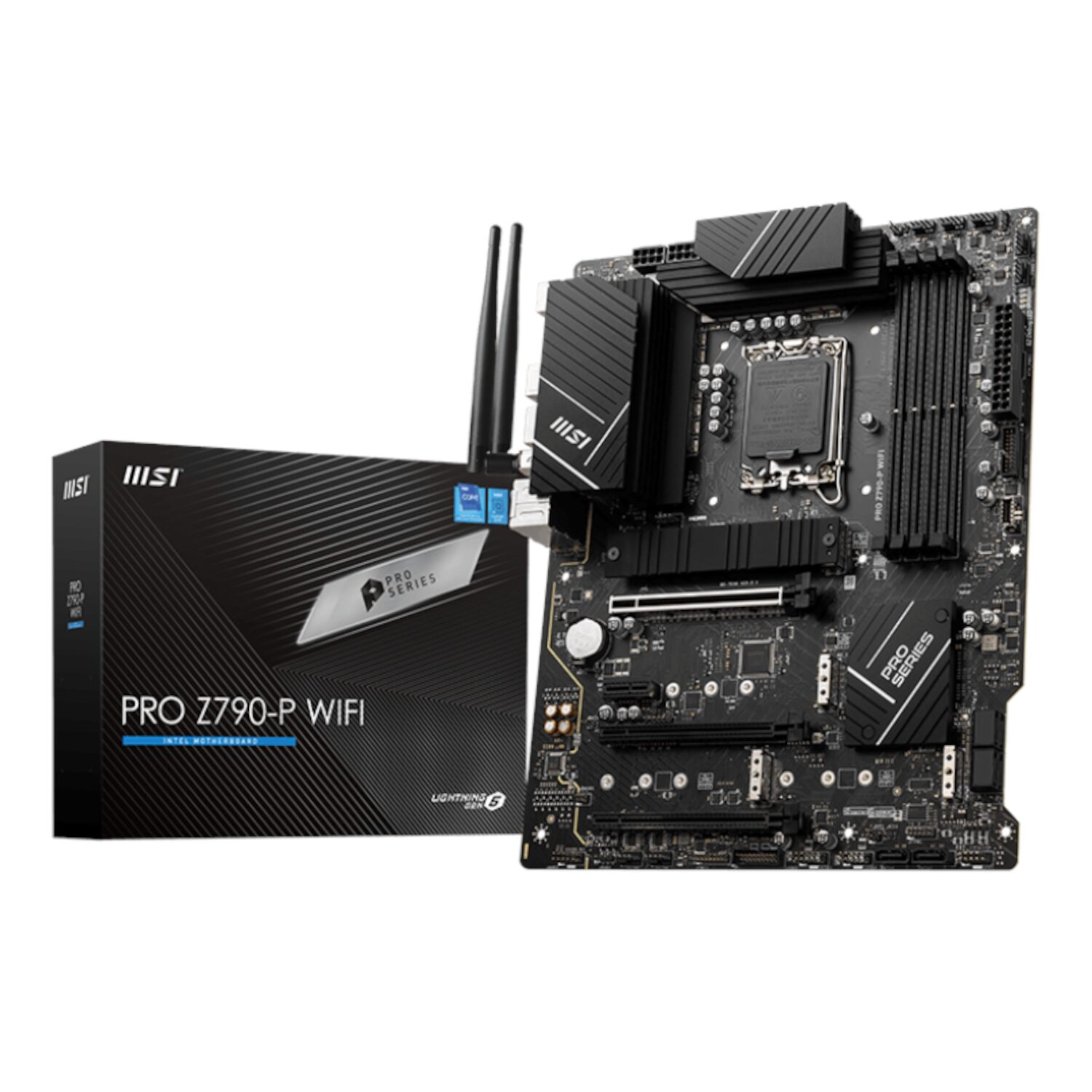 PROZ790-PWIFI-WR-01.jpg MSI PRO Z790-P WIFI Motherboard – Intel Z790, Wi-Fi 6E, DDR5, ATX - Image 1