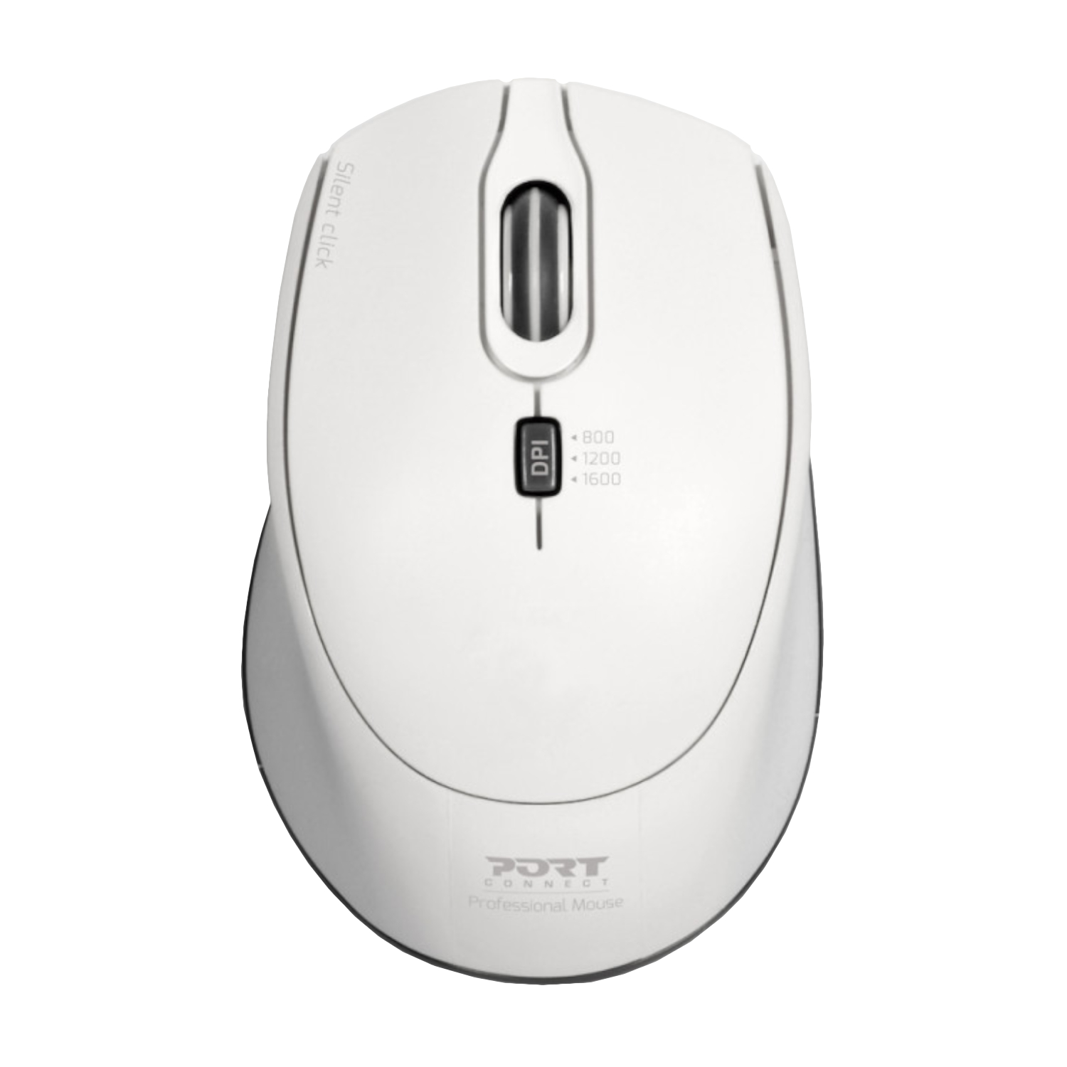 Port_900714_wr_01b.jpg Port Connect Silent 1600DPI 3 Button Wireless Mouse - White - Image 1