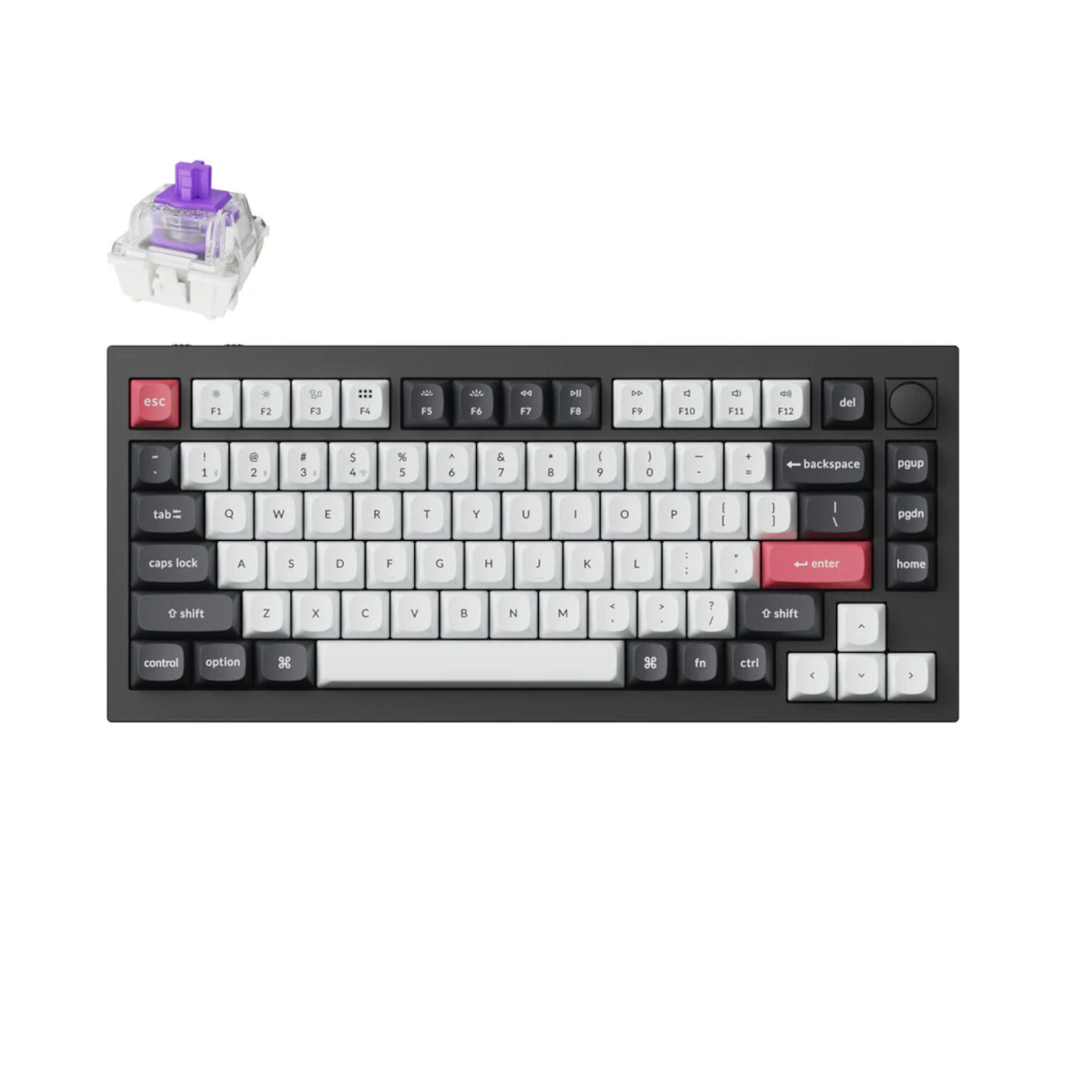 Q1H-M1-wr-01-2.jpg Keychron Q1H-M1 QMK Wireless Custom Keyboard - Black - Image 1
