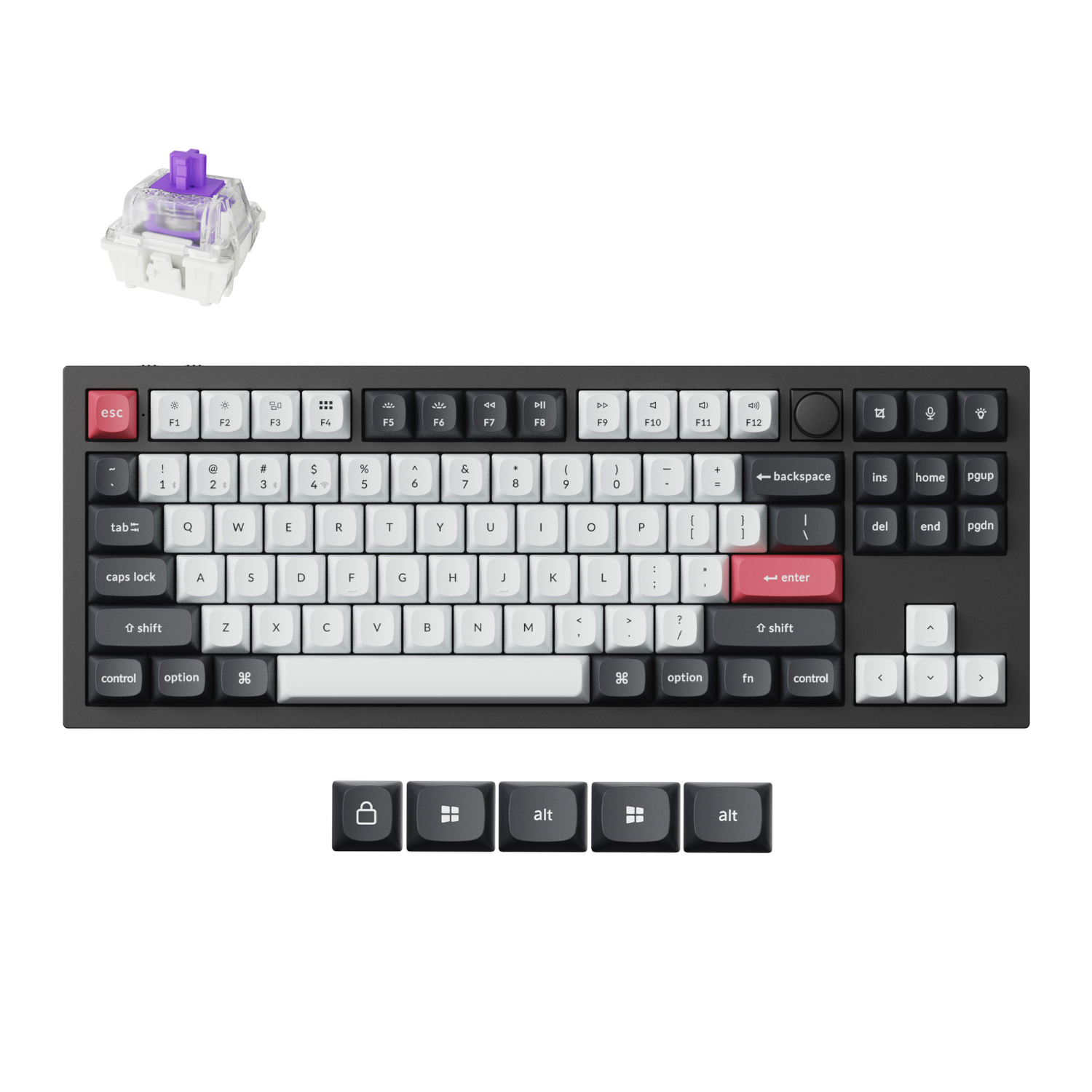 Q3H-M1_Keychron-Q3-HE-QMK-80-Wireless-Custom-Mechanical-Keyboard-Nebula-Switch-–-Carbon-Black_wr_01a.jpg Keychron Q3 HE QMK 80% Wireless Custom Mechanical Keyboard (Nebula Switch) – Carbon Black - Image 1