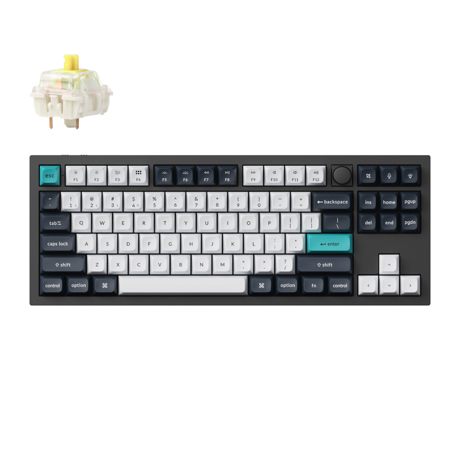 Q3M-M4_Keychron-Q3-Max-QMK-VIA-80-Wireless-Custom-Mechanical-Keyboard-Banana-Switch-Carbon-Black_wr_01a.jpg Keychron Q3 Max QMK/VIA 80% Wireless Custom Mechanical Keyboard (Banana Switch) - Carbon Black - Image 1