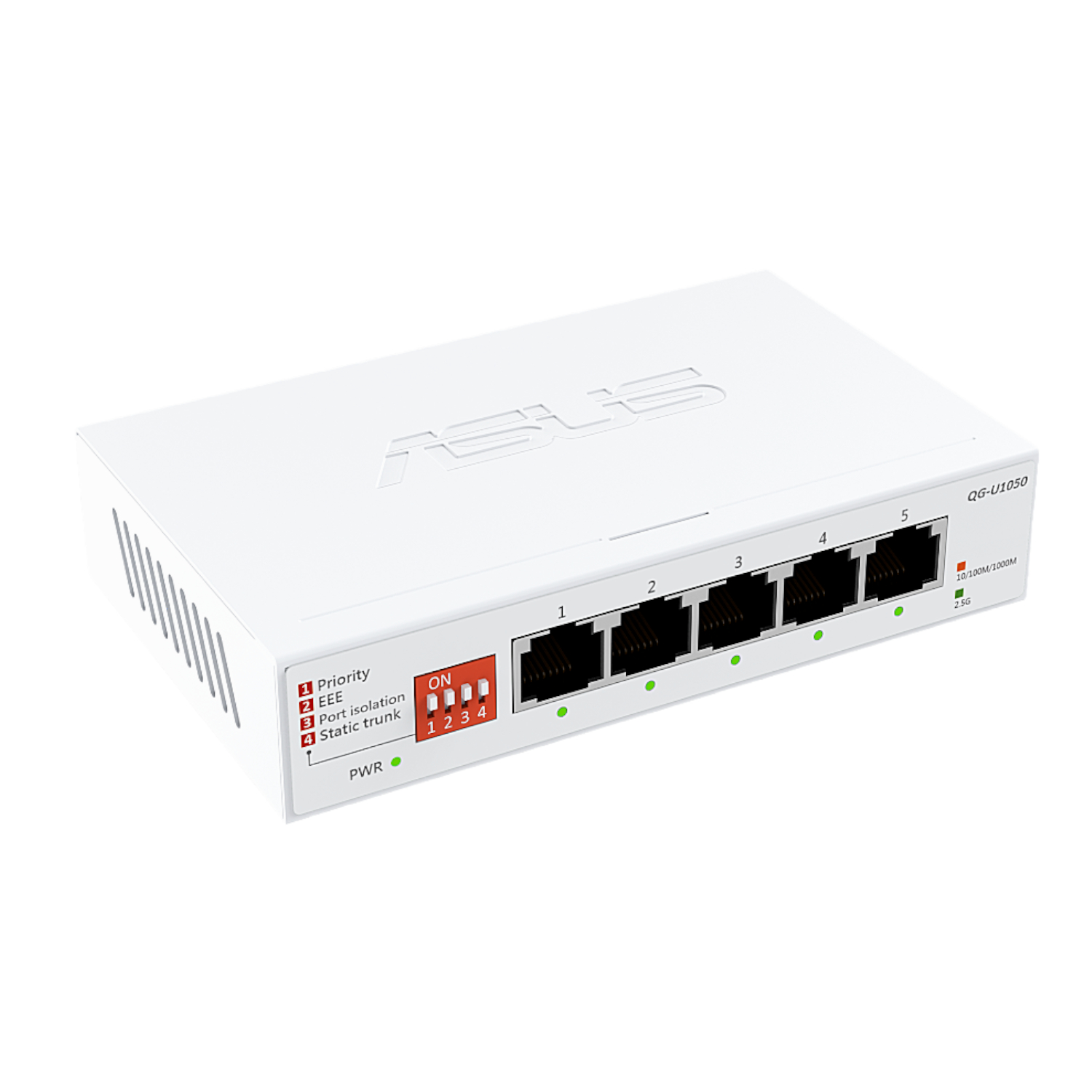 QG-U1050_Asus-5-port-Network-switch_01-.jpeg ASUS 5×2.5G Unmanaged Network Switch – White - Image 1