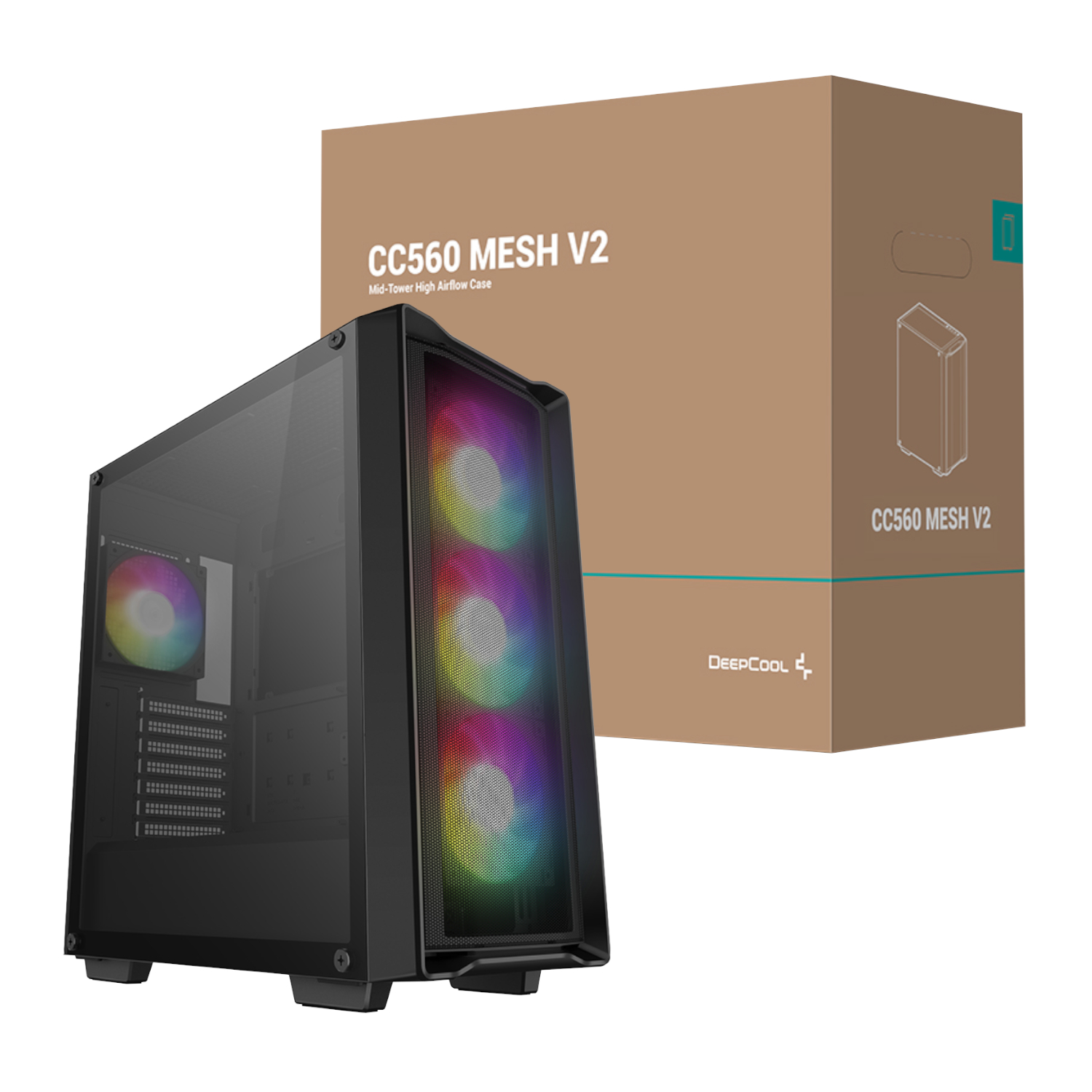 R-CC560-BKAMA4-G-2_DeepCool-CG560-MESH-V2-ATX-Mid-Tower-Airflow-Gaming-Chassis-–-Black_wr_01.jpg DeepCool CC560 MESH V2 ATX Mid Tower Airflow Gaming Chassis – Black - Image 1