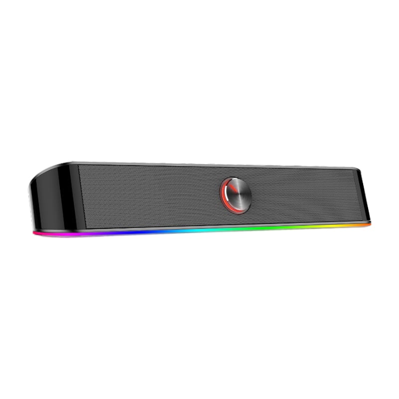 RD-GS560_wr_01.jpg REDRAGON 2.0 Sound Bar ADIEMUS 2 x 3W RGB USB|Aux PC Gaming Speaker - Black - Image 1