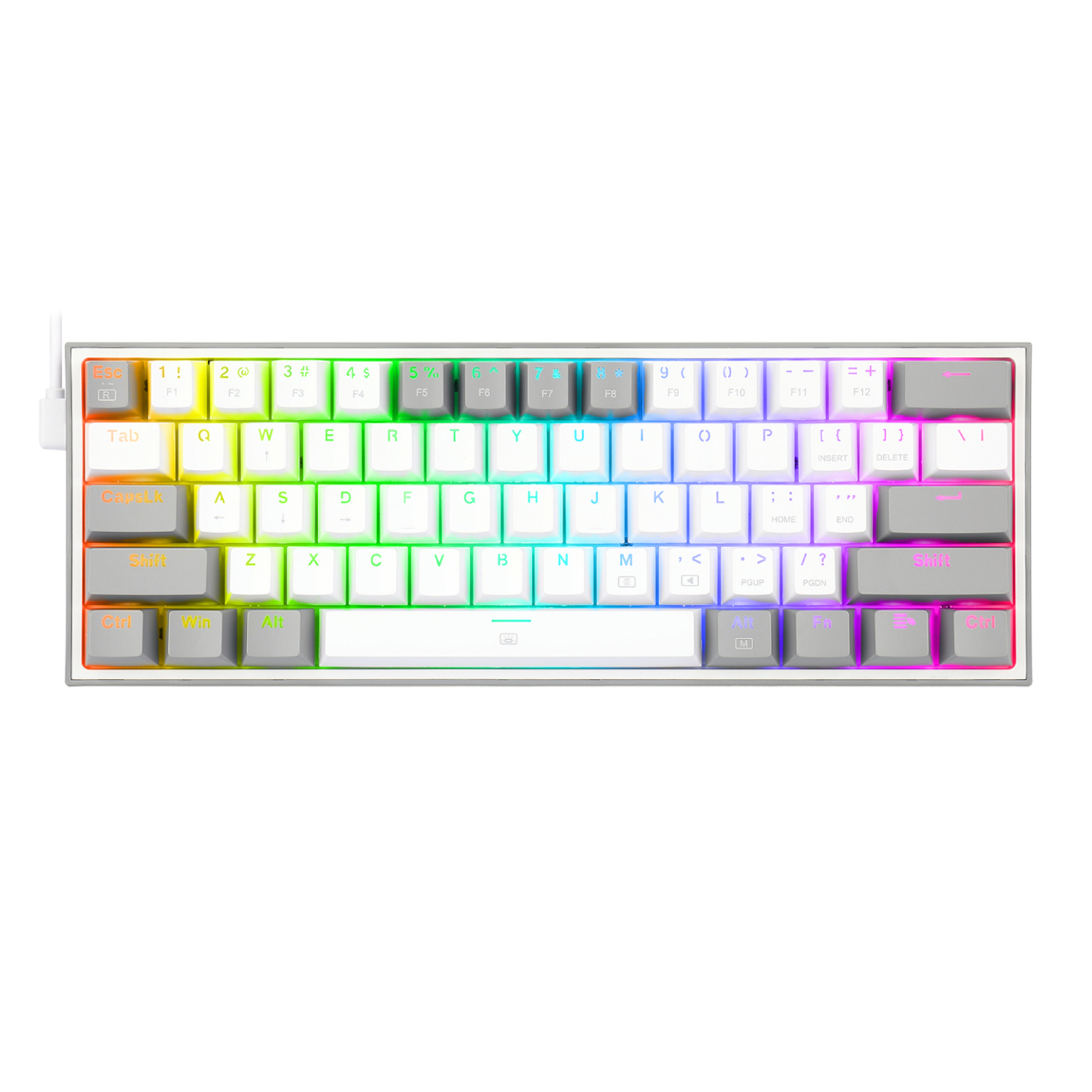 RD-K617-RGB-WG_Redragon-K617-FIZZ-60-Wired-RGB-Gaming-Keyboard-White-Grey_wr_01.jpg Redragon K617 FIZZ 60% Wired RGB Gaming Keyboard - White/Grey - Image 1