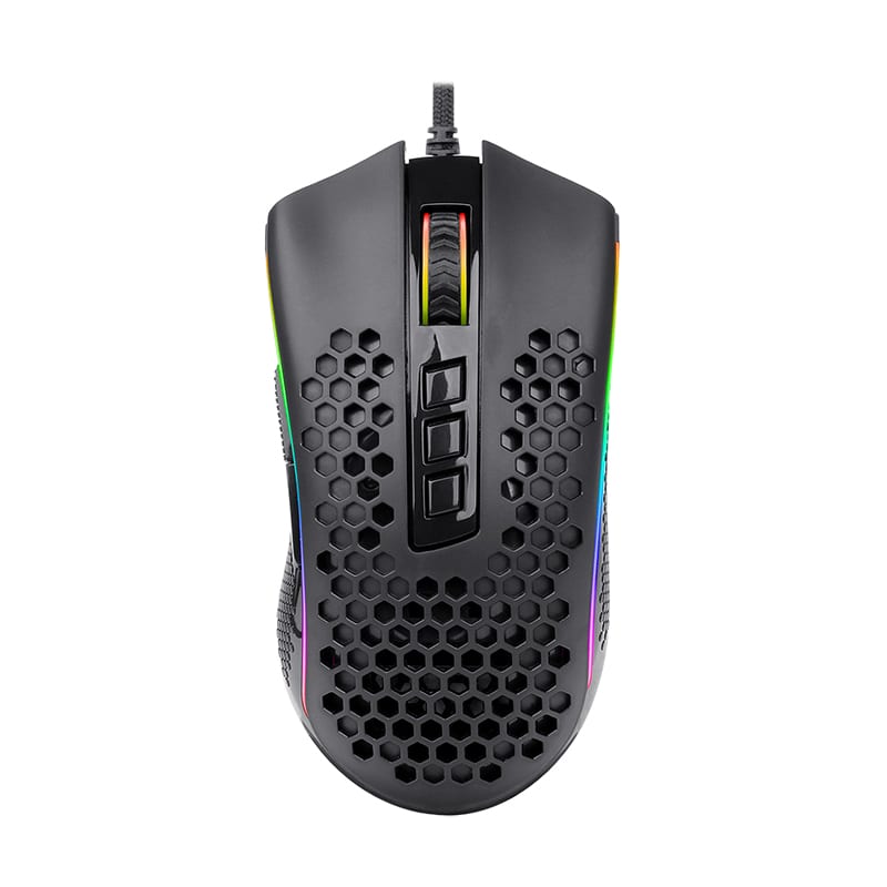 RD-M808-RGB_wr_01.jpg REDRAGON STORM 12400DPI 7 Buttons|Ergonomic Design|P3327 Optical Sensor|Lightweight Body|RGB Backlit gaming Mouse - Black - Image 1