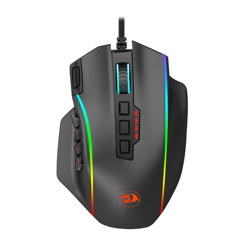 RD-M901-K-2_wr_01.jpg REDRAGON PERDICTION 4 12400DPI RGB MMO Ergo Gaming Mouse - Black - Image 1