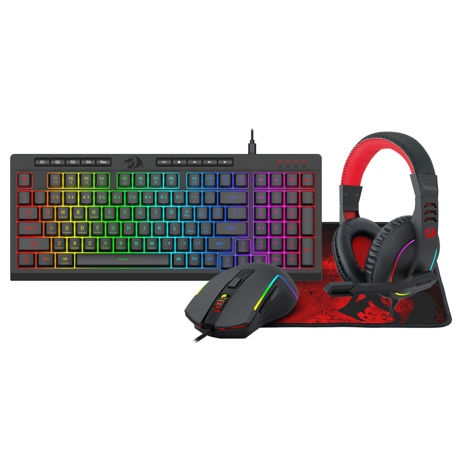 RD-S148_Redragon-4IN1-Gaming-Combo_wr_01-1.jpg Redragon 4-in-1 Keyboard | Mouse | Mousepad | RGB Headset Gaming Combo - Image 1