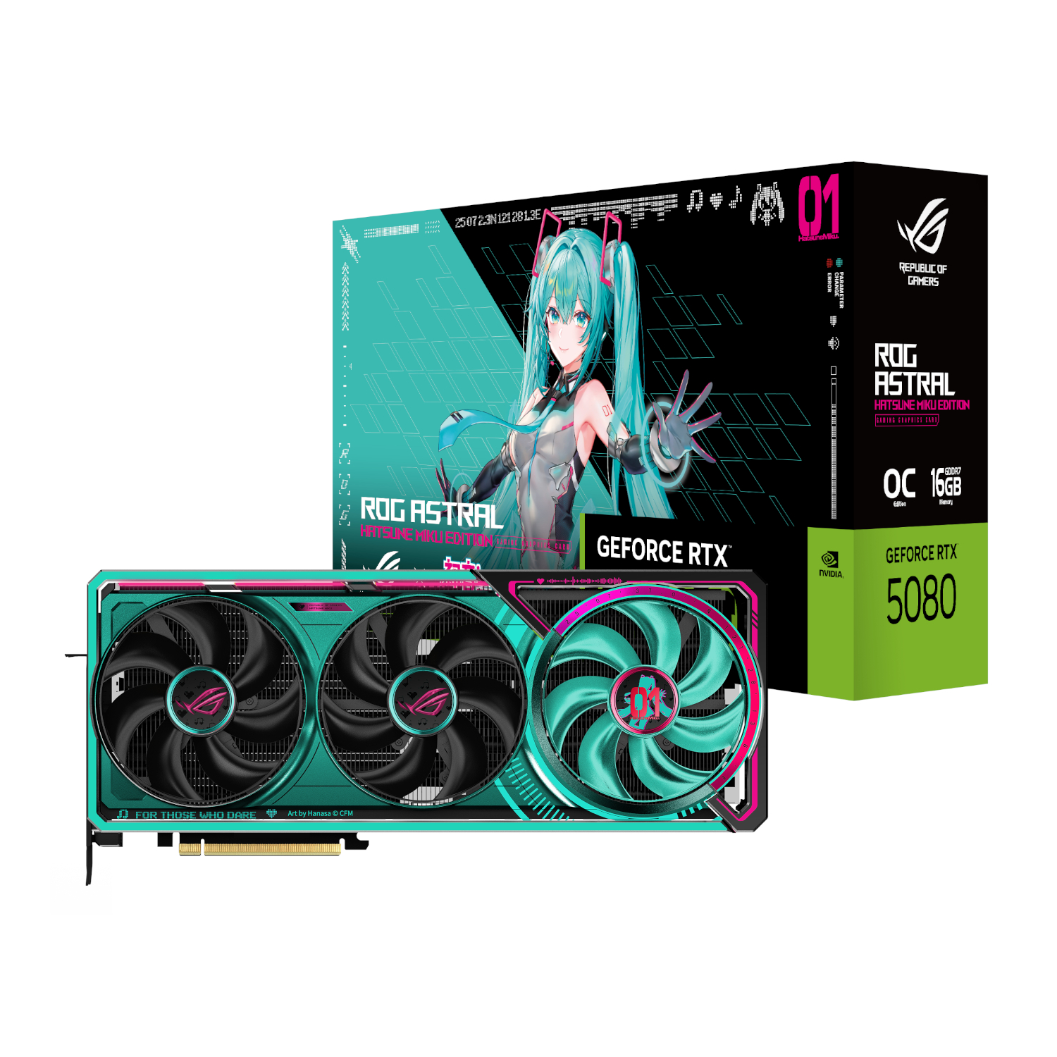 ROG-ASTRAL-RTX5080-O16G-M_Asus-ROG-Astral-GeForce-RTX-5080-16GB-GDDR7-OC-Hatsune-Miku-Graphics-Card_wr_01a.jpg Asus ROG Astral GeForce RTX 5080 16GB GDDR7 OC Hatsune Miku Graphics Card - Image 1