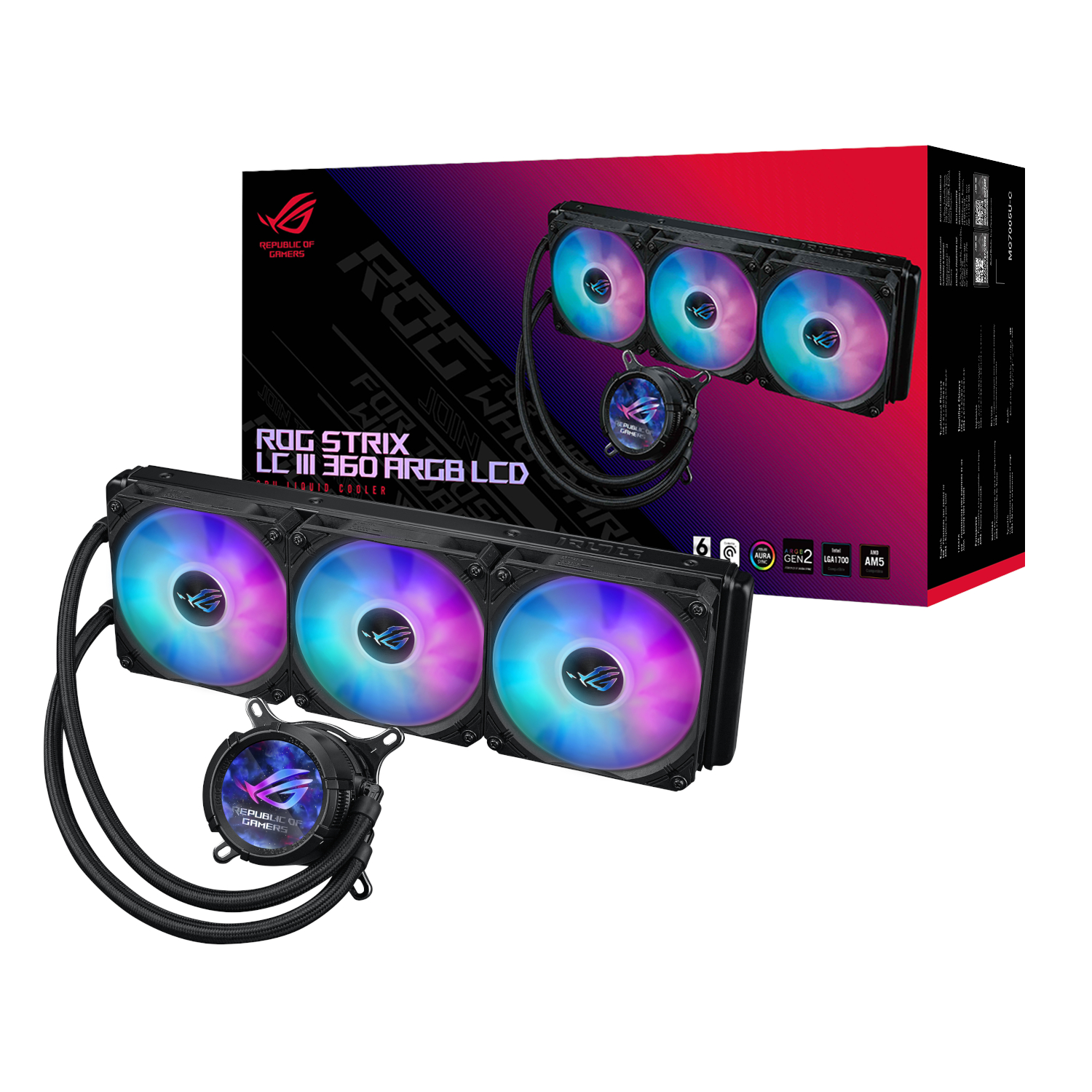 ROGSTRIXLCIII360ARGBLCD_Asus-ROG-STRIX-LC-III-360-ARGB-LCD-All-in-one-CPU-Liquid-Cooler-Black_wr_01a.jpg Asus ROG STRIX LC III 360 ARGB LCD All-in-one CPU Liquid Cooler - Black - Image 1