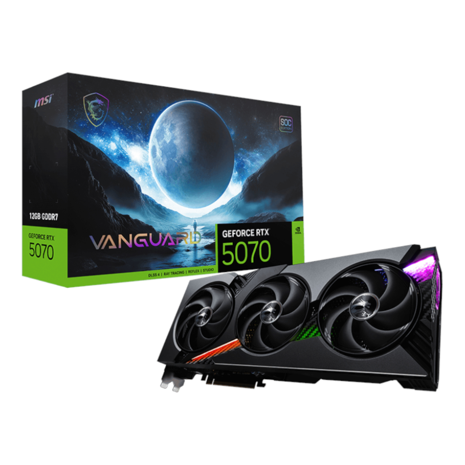 RTX5070VANGUARDSOC12GB_MSI-GF-RTX-5070-VANGAURD-SOC-12GB_wr_01.jpg MSI GeForce RTX 5070 VANGUARD SOC 12GB Graphics Card - Image 1